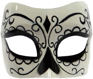 Men's day of the dead mask in black and white