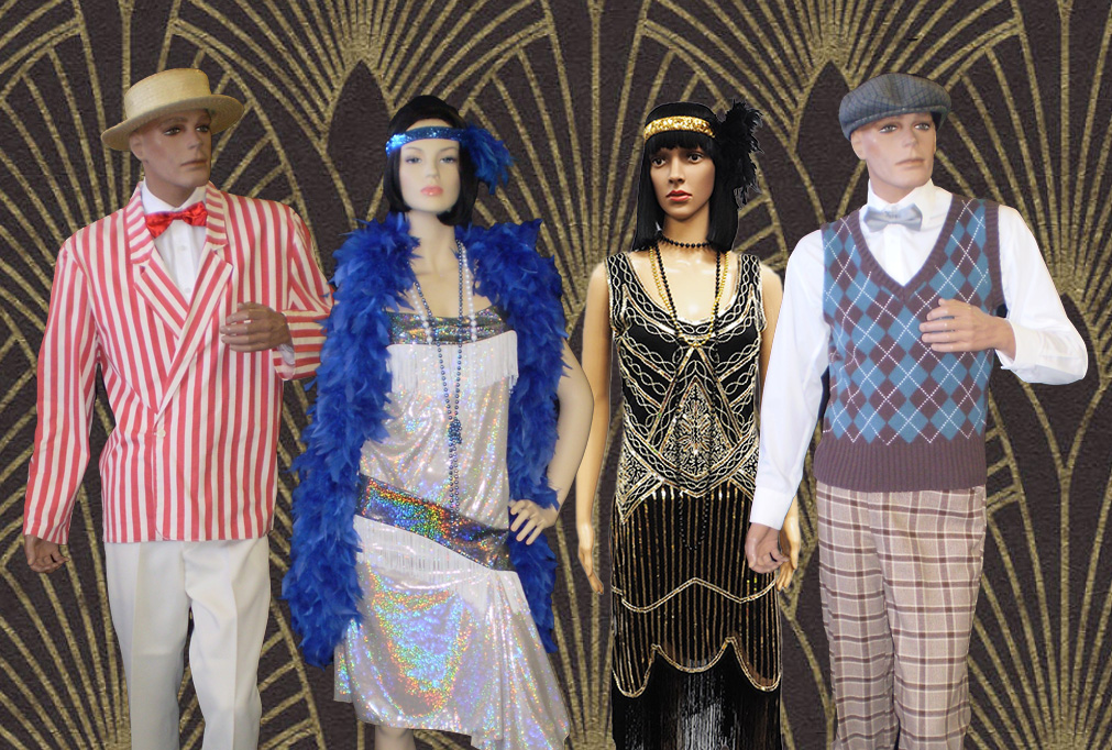 Mens and womens 1920 s costumes Gangster Gatsby fashion