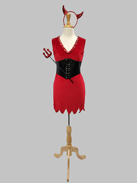 Short Women's Devil costume.